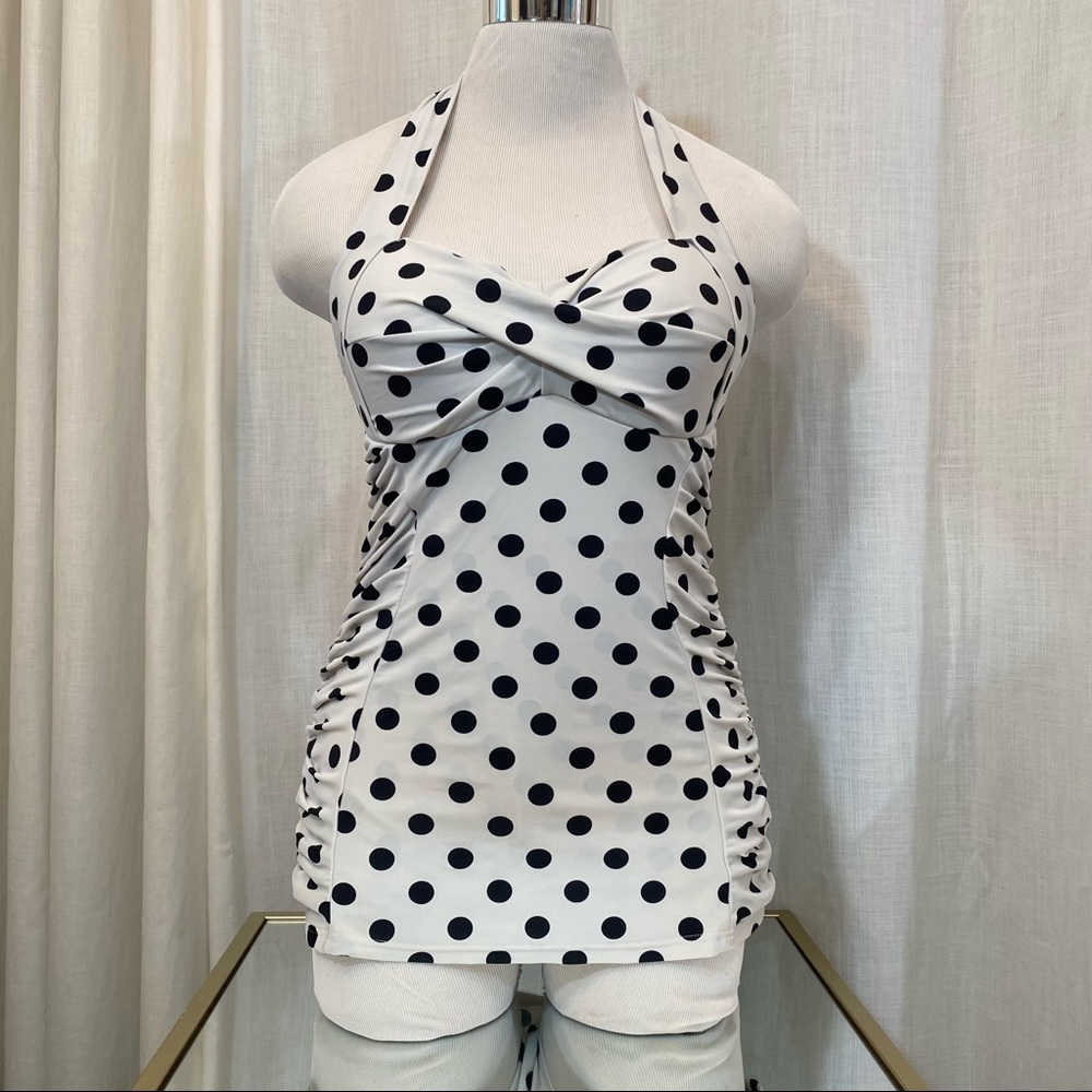 UNIQUE VINTAGE one pc swim dress bombshell sz M